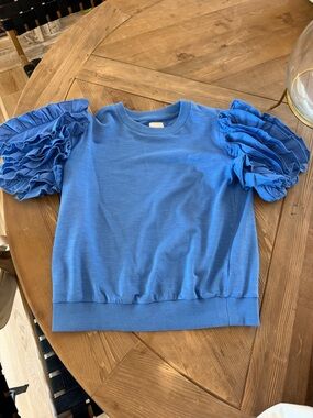 NEW Maeve Royal Blue Ruffle Sleeve Tee - XS